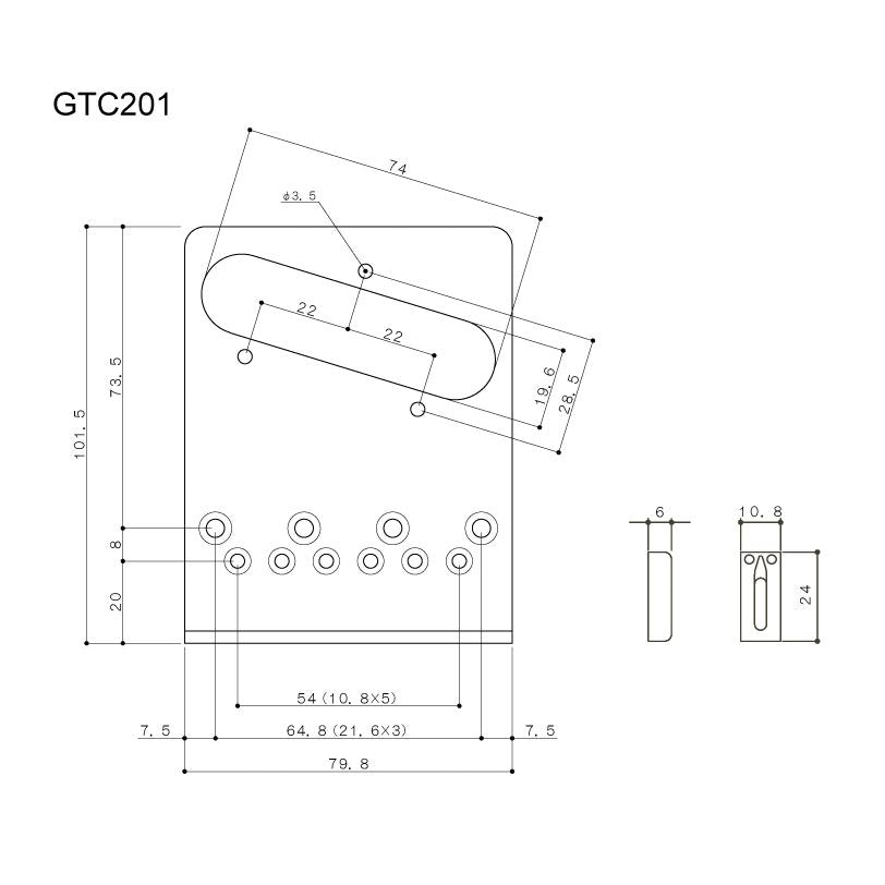 Gotoh GTC202 Telecaster Bridge - Gold
