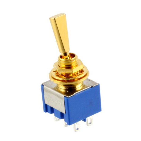 Mini Lever Switch On/On/On - Gold