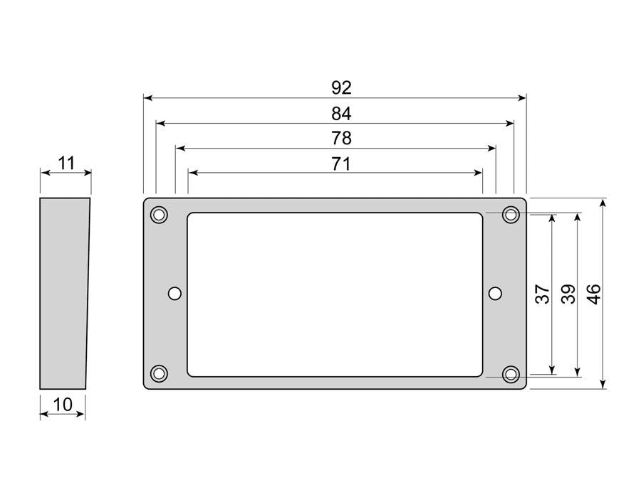 Humbucker Mounting Ring - Arched - 10-11mm - Cream