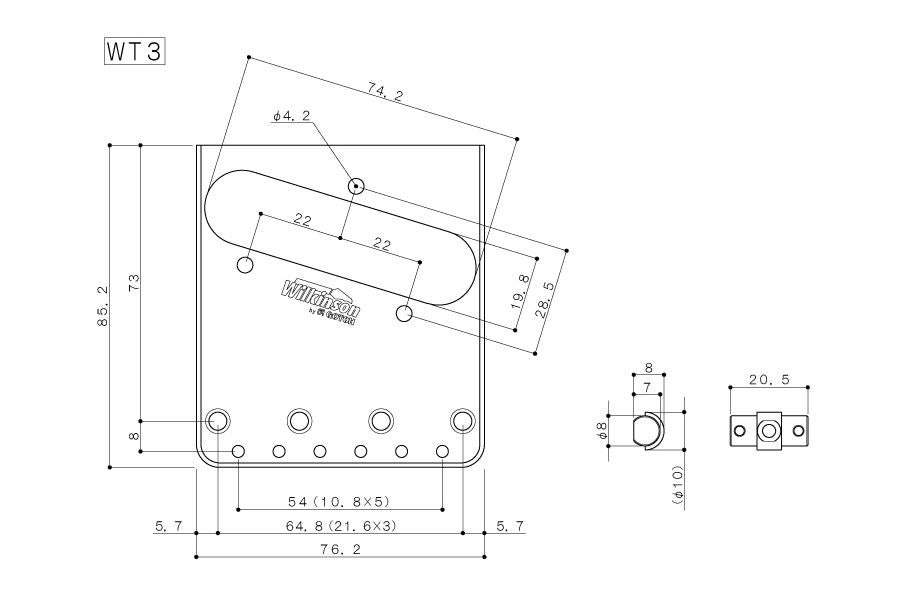 Gotoh - Wilkinson Telecaster Bridge - Nickel