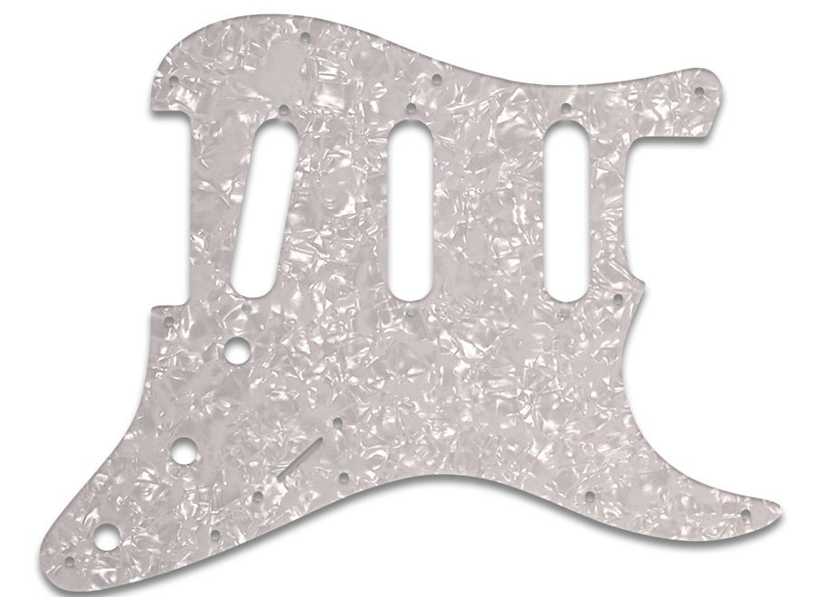 Stratocaster Pickguard SSS - White Pearl - White - Black - White