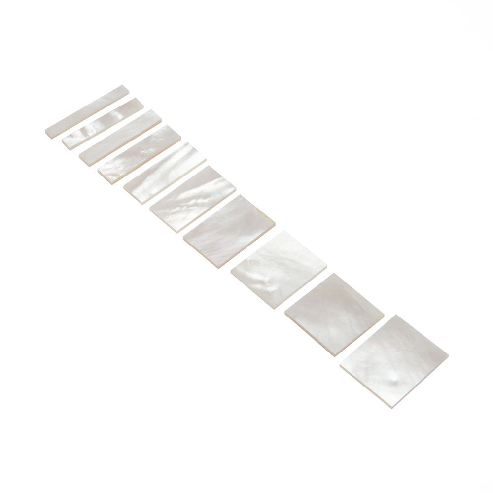 White Mother Of Pearl Block Inlay Set - 10 pieces voor Les Paul & SG