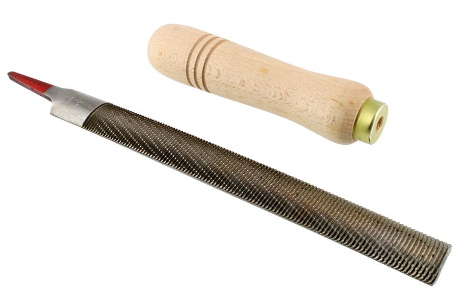 Iwasaki Half Round Medium Wood Carving File with Wood Handle