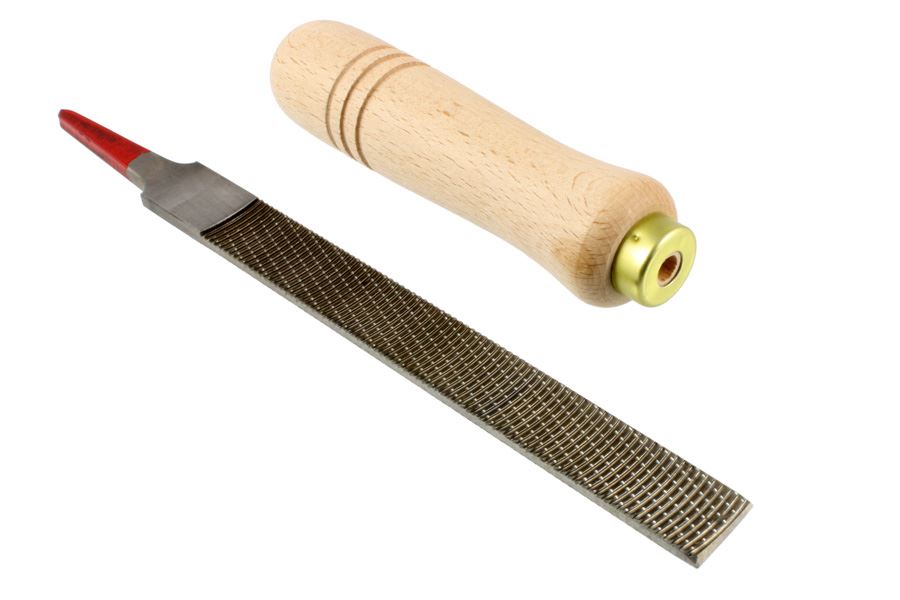 Iwasaki Flat Fine Wood Carving File with Wood Handle