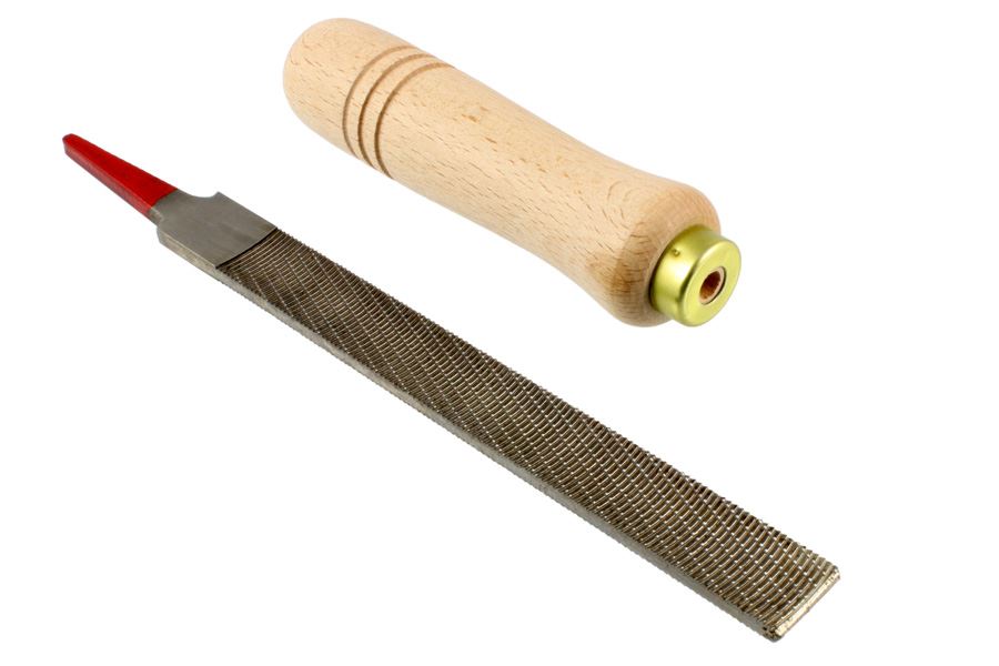 Iwasaki Flat Extra-Fine Wood Carving File with Wood Handle