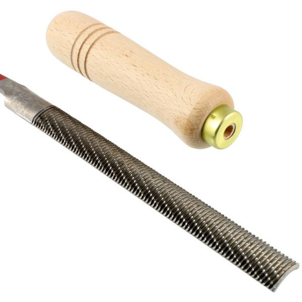 Iwasaki Half-Round Extra-Fine Wood Carving File with Wood Handle