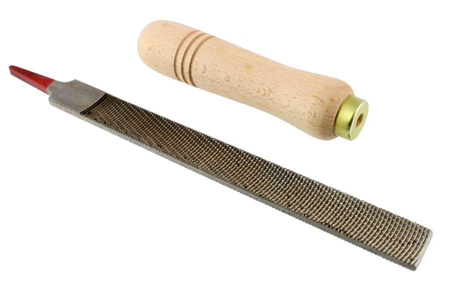 Iwasaki Flat Fine Wood Carving File with Wood Handle