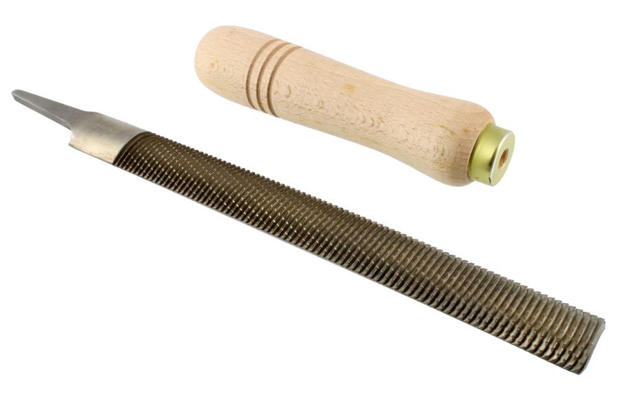 Iwasaki half-round Fine Wood Carving File with Wood Handle