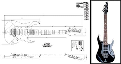 Ibanez Universe 7-String Bouwtekening