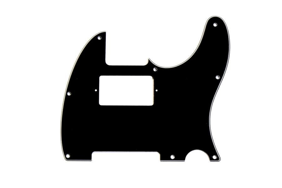 Telecaster Pickguard Humbucker - Black - White - Black - 8 Holes