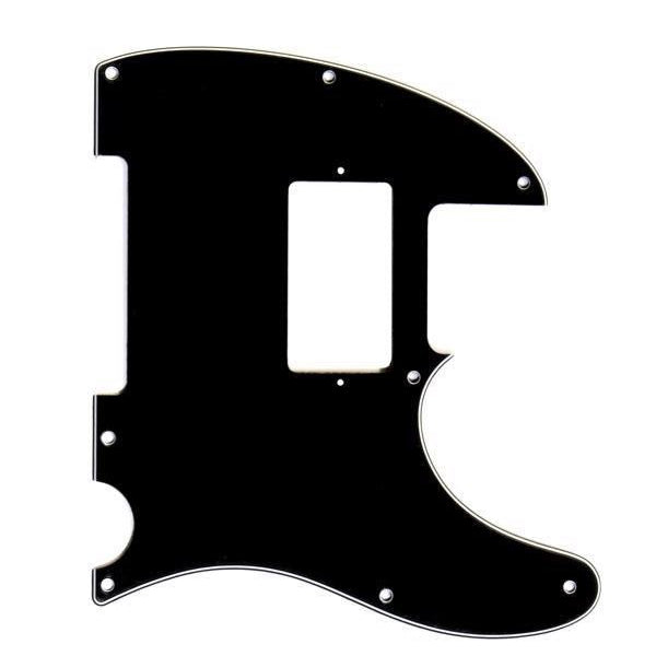 Telecaster Pickguard Humbucker - Black - White - Black - 8 Holes