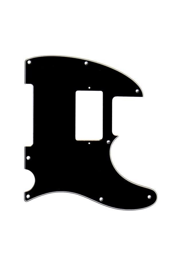 Telecaster Pickguard Humbucker - Black - White - Black - 8 Holes
