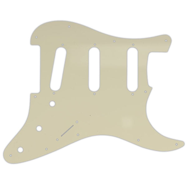 Stratocaster Pickguard SSS - Vintage White - Black - White