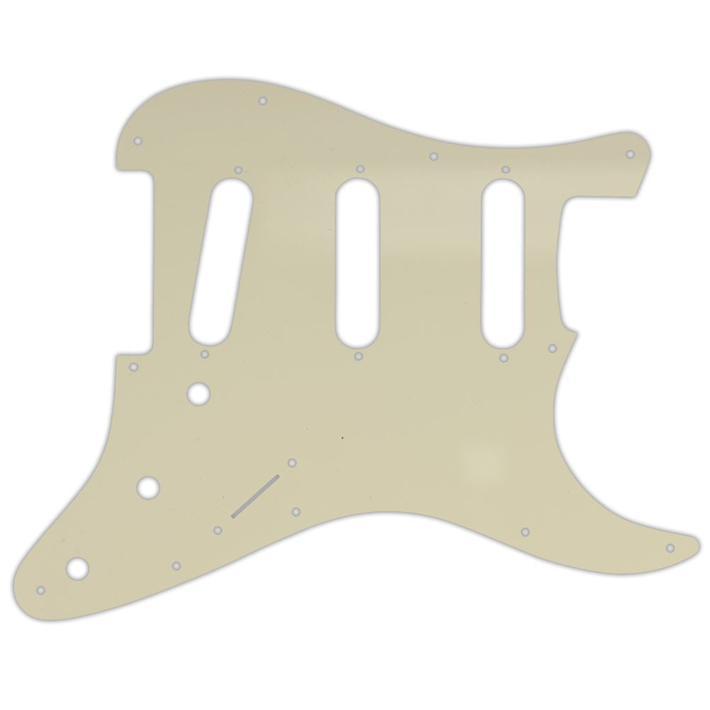 Stratocaster Pickguard SSS - Vintage White - Black - White
