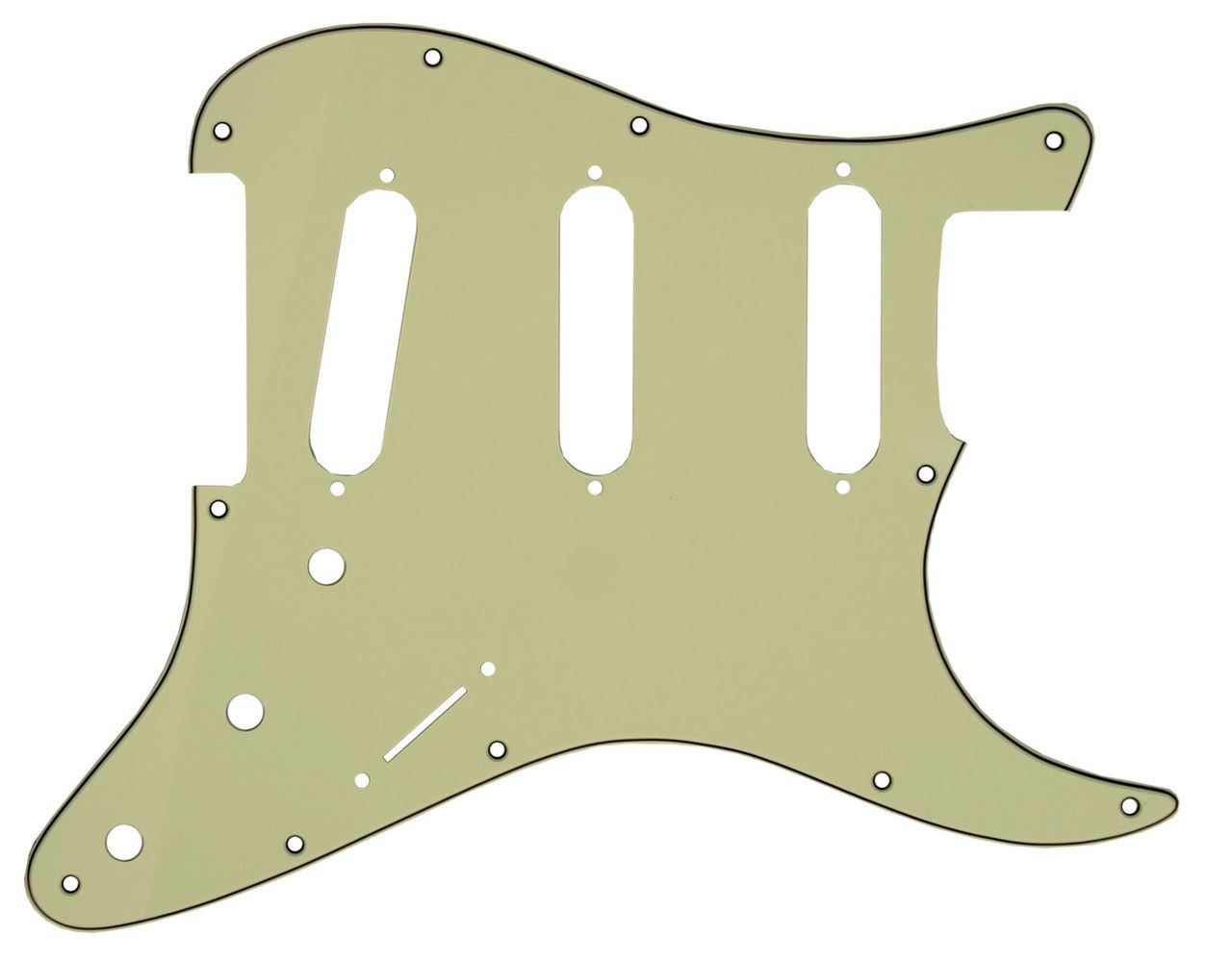 Stratocaster Pickguard SSS - Mint- Black - Mint