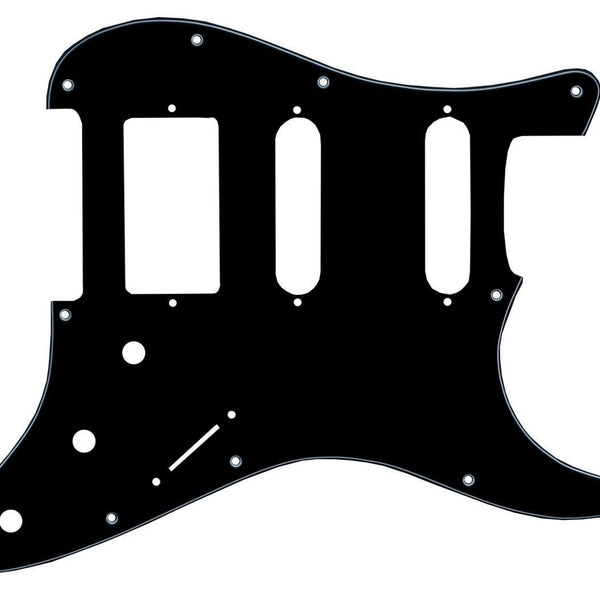 Stratocaster Pickguard HSS - Black - White - Black