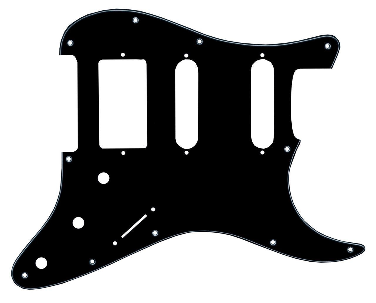 Stratocaster Pickguard HSS - Black - White - Black