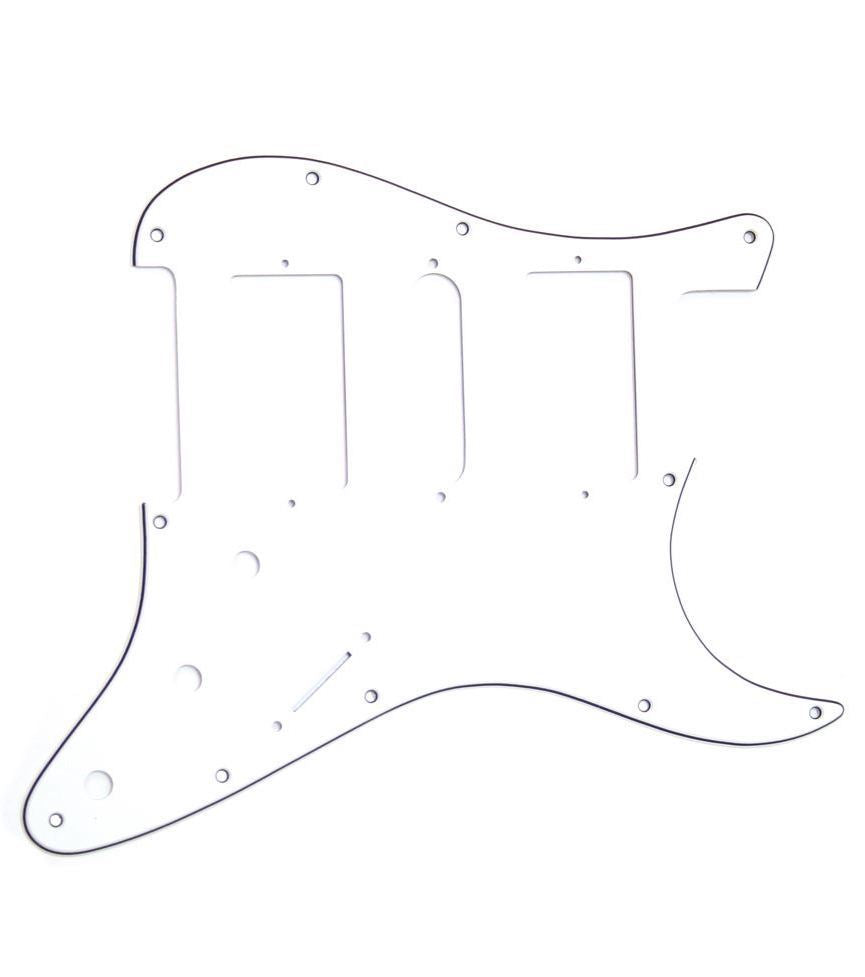 Stratocaster Pickguard HSH - White - Black - White
