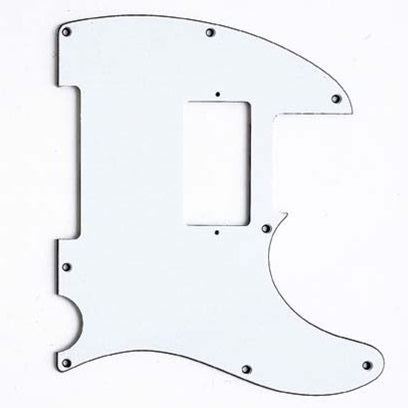 Telecaster Pickguard Humbucker - White - Black - Black - 8 Holes