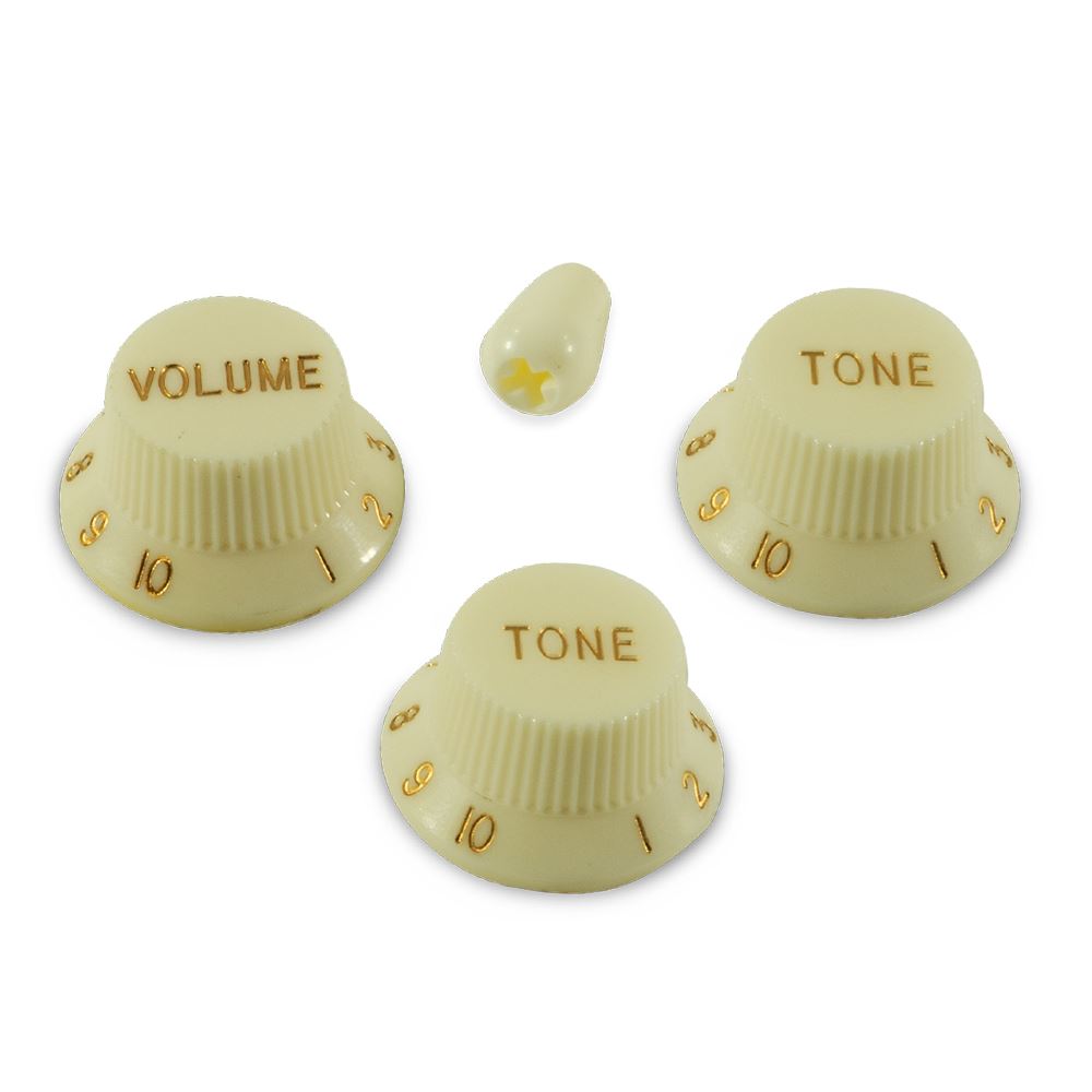 Stratocaster Knob Set with Tip - Parchment