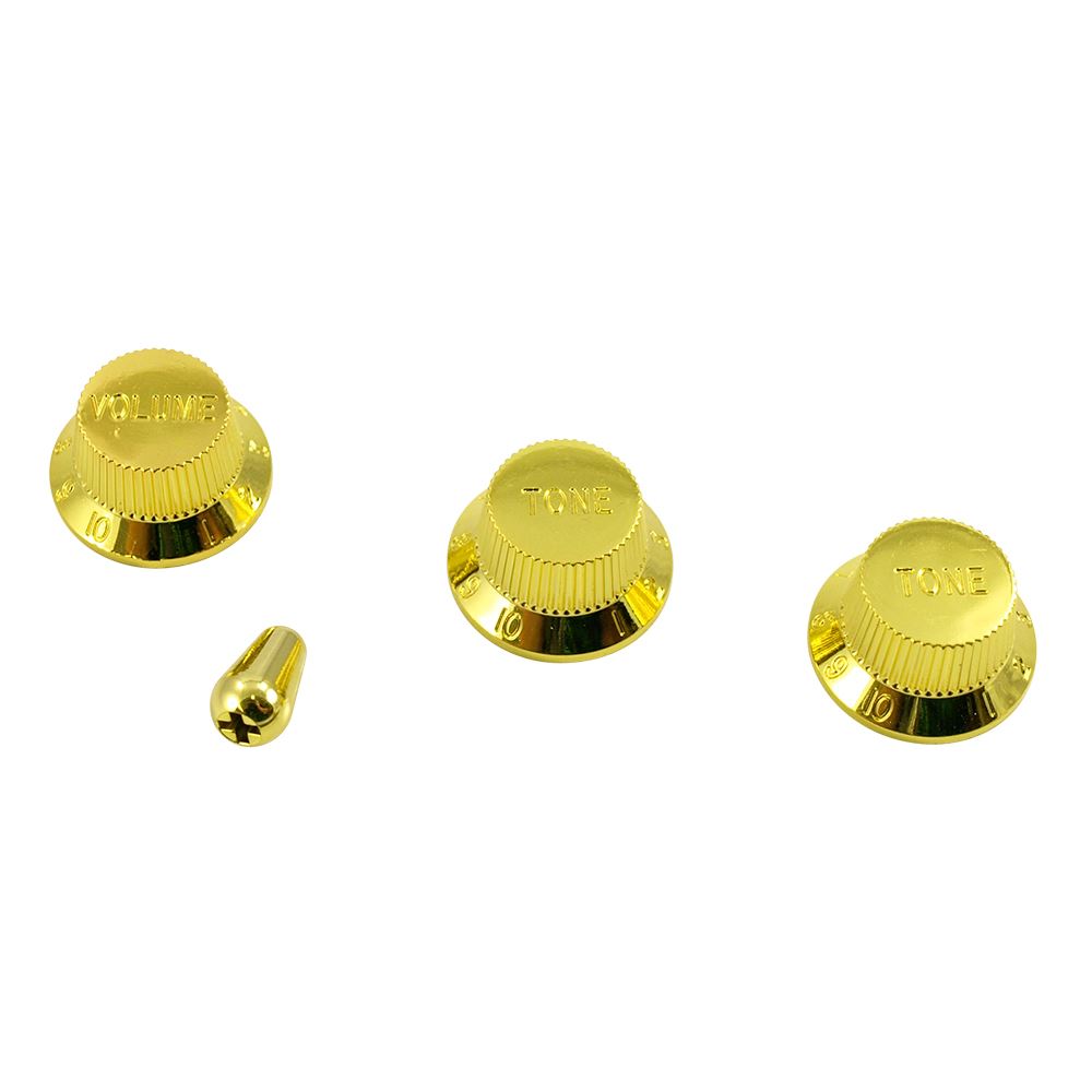 Stratocaster Knob Set with Tip - Gold