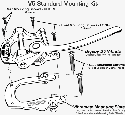 Vibramate V5 Original Mounting Kit for Bigsby B5