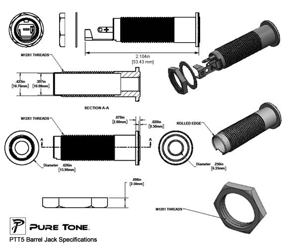 Pure Tone Multi Contact Barrel Jack - Nickel