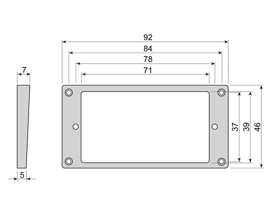 Humbucker Mounting Ring - Arched - 5-7mm - Cream