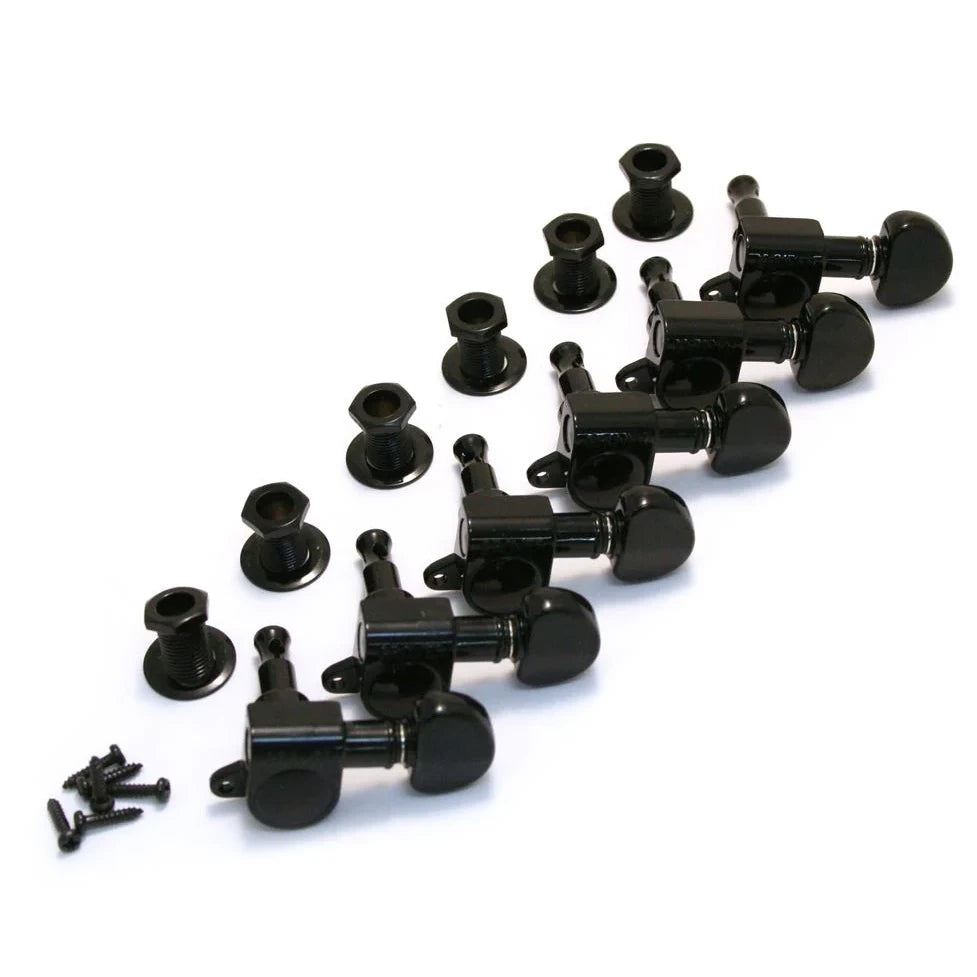 Grover Mini Rotomatics (205 Series) - 6x1 - Black Chrome