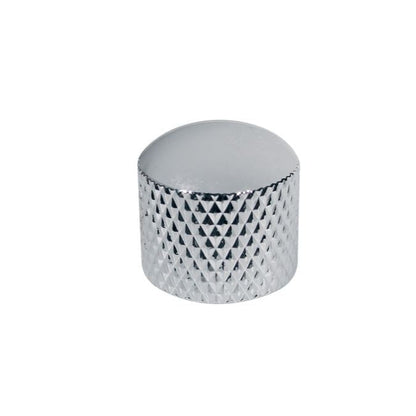 Push-on dome knob for 6mm metric pots in chrome, black, and gold