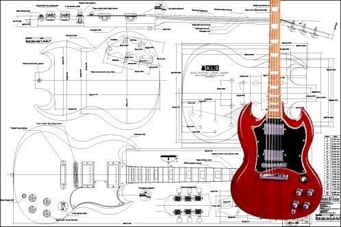 Gibson SG Standard Bouwtekening
