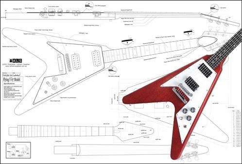 Gibson '67 Flying V Blueprint