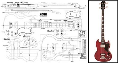 Gibson EB-3 SG Bass Blueprint