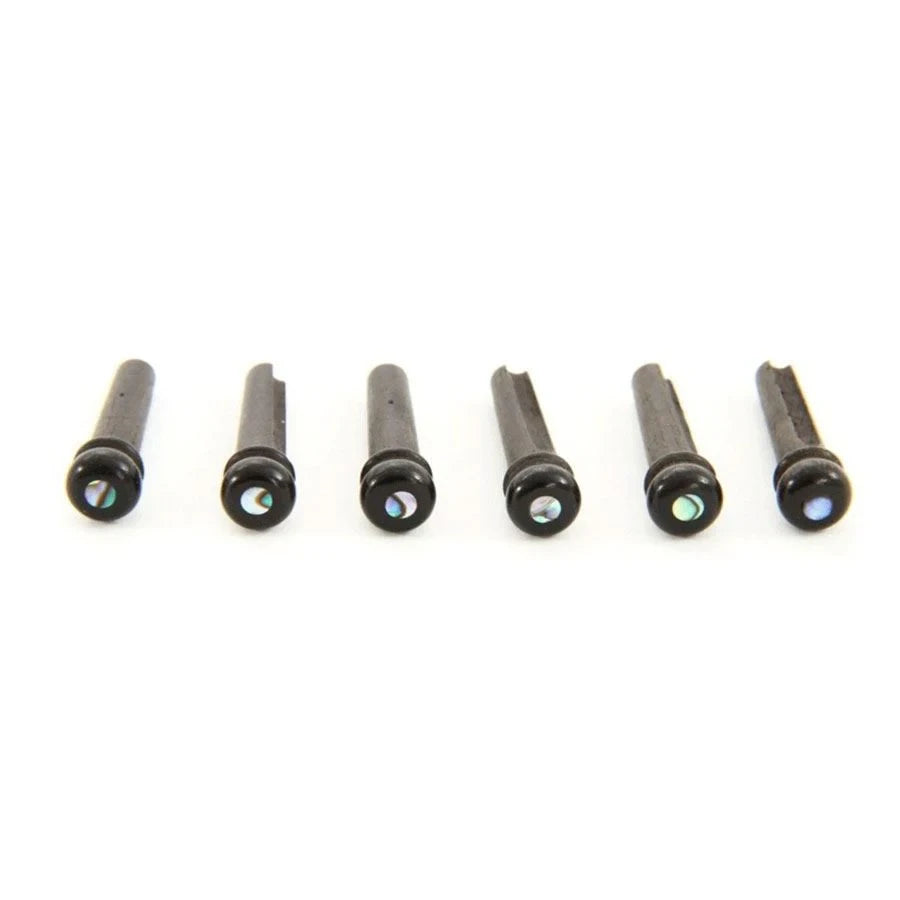 Bridge Pin Ebony - Abalone Dot Ø 3mm -  Set of 6